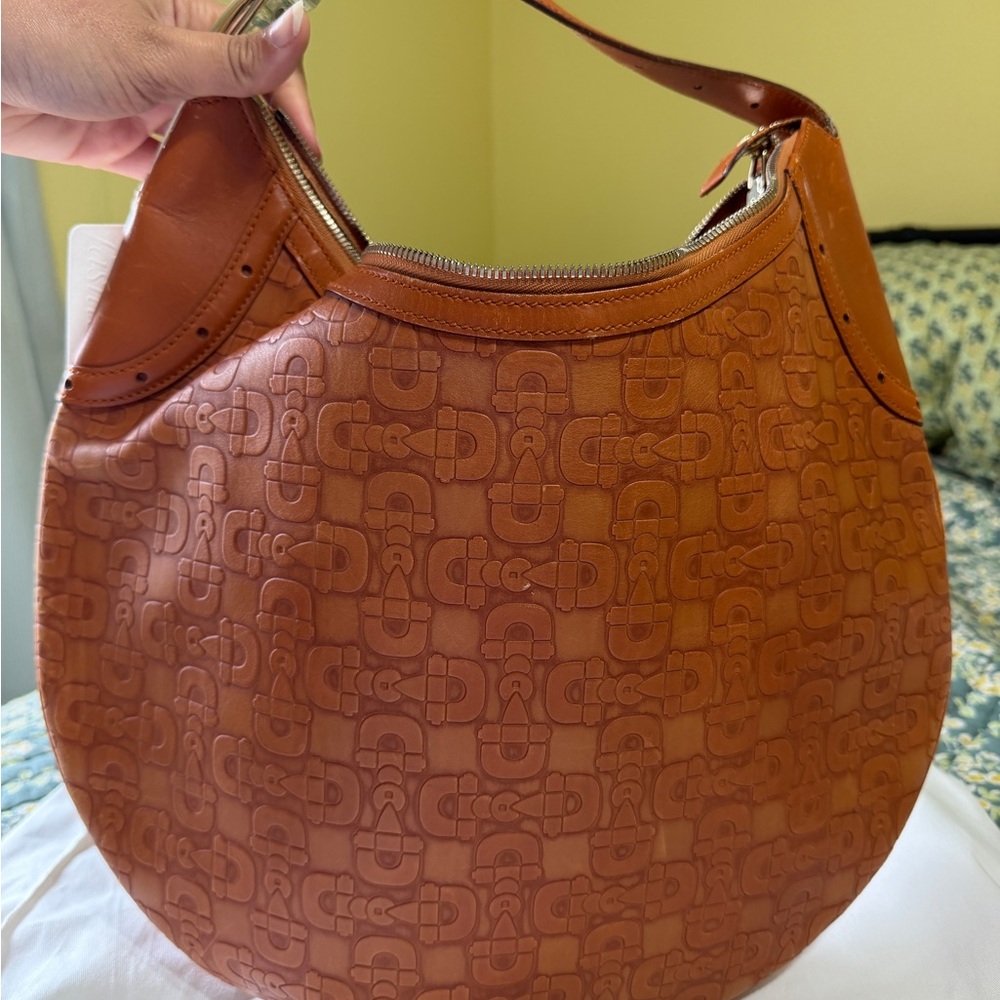 Gucci Tan Embossed Leather Hobo Bag